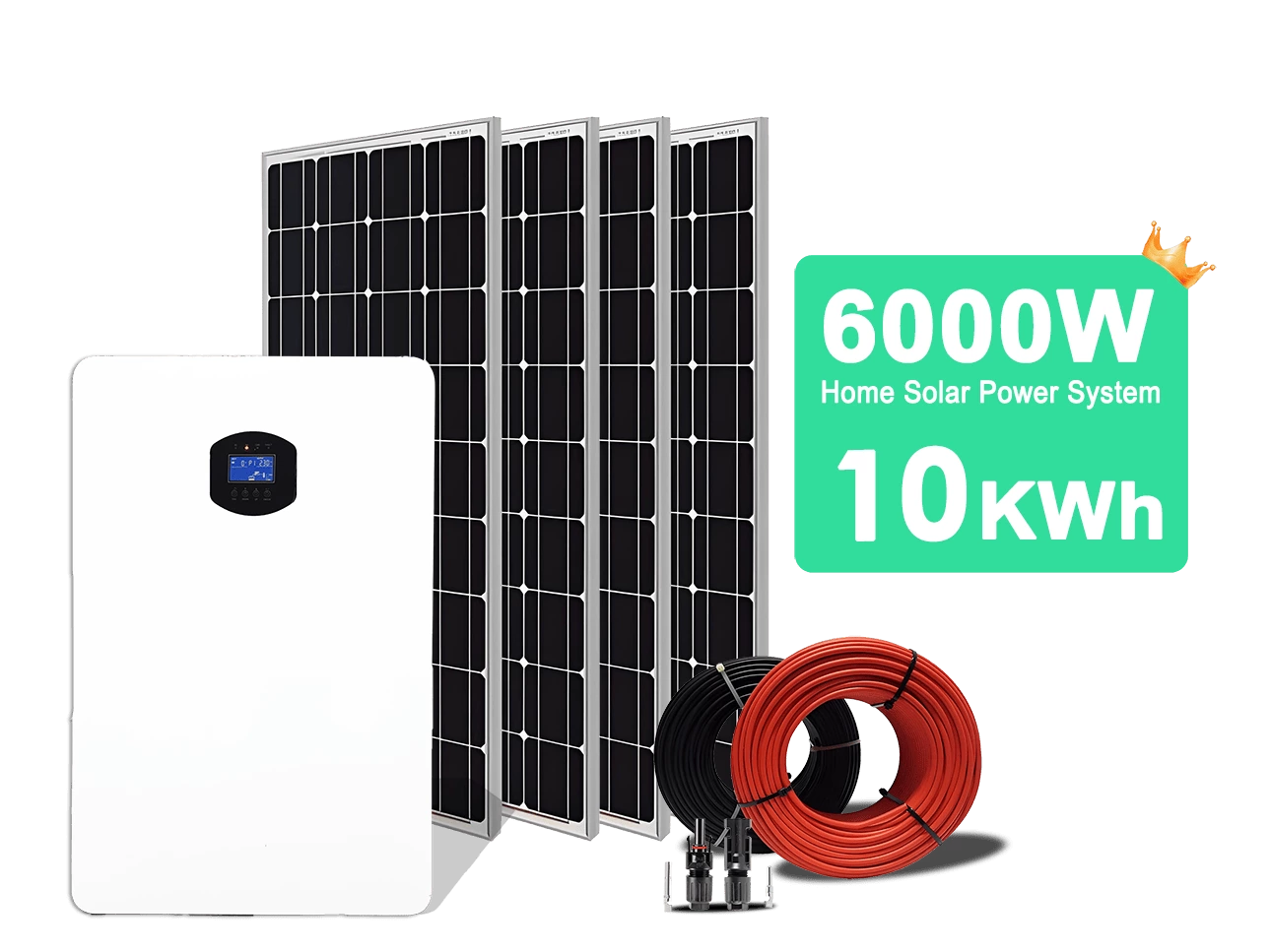 6KW Home Solar Energy Storage System With 10KWh Lifepo4 Battery