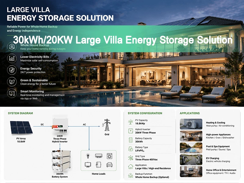 30kWh/20KW Large Villa Energy Storage Solution