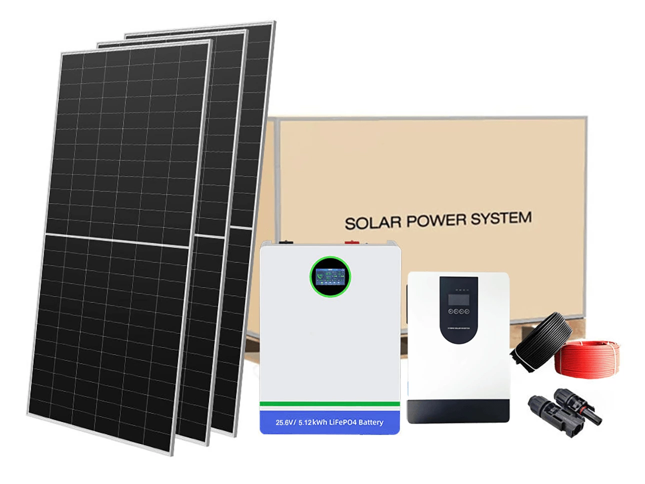 Small Home Solar Storage Solution with 3.6kW Hybrid Inverter and 5kWh Battery